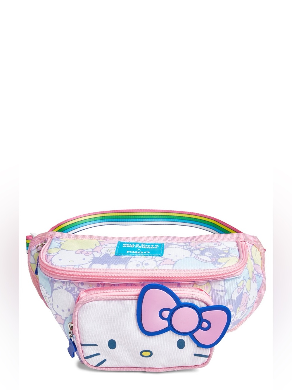 Hello Kitty Pink Fanny Pack with Rainbow Strap and Bow